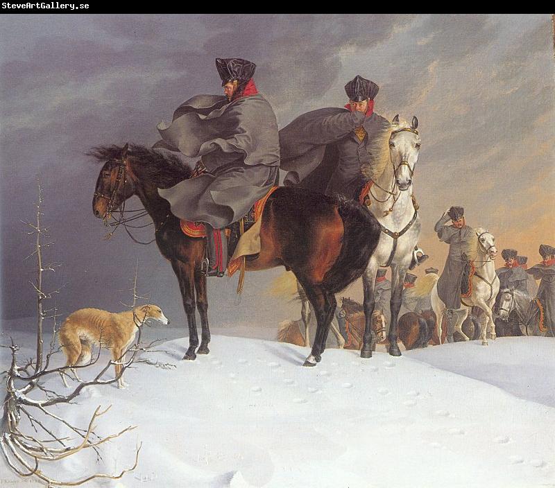 Franz Kruger Prussian Cavalry Outpost in the Snow